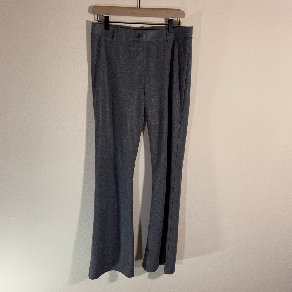 Betabrand Metallic Stretch Pants Silver M